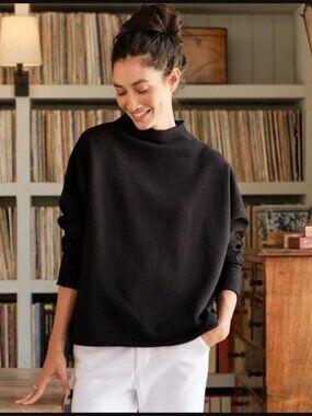 Frank & Eileen Effie Tee Lab Funnel Neck Capelet Long Sleeve Sweatshirt $228.00